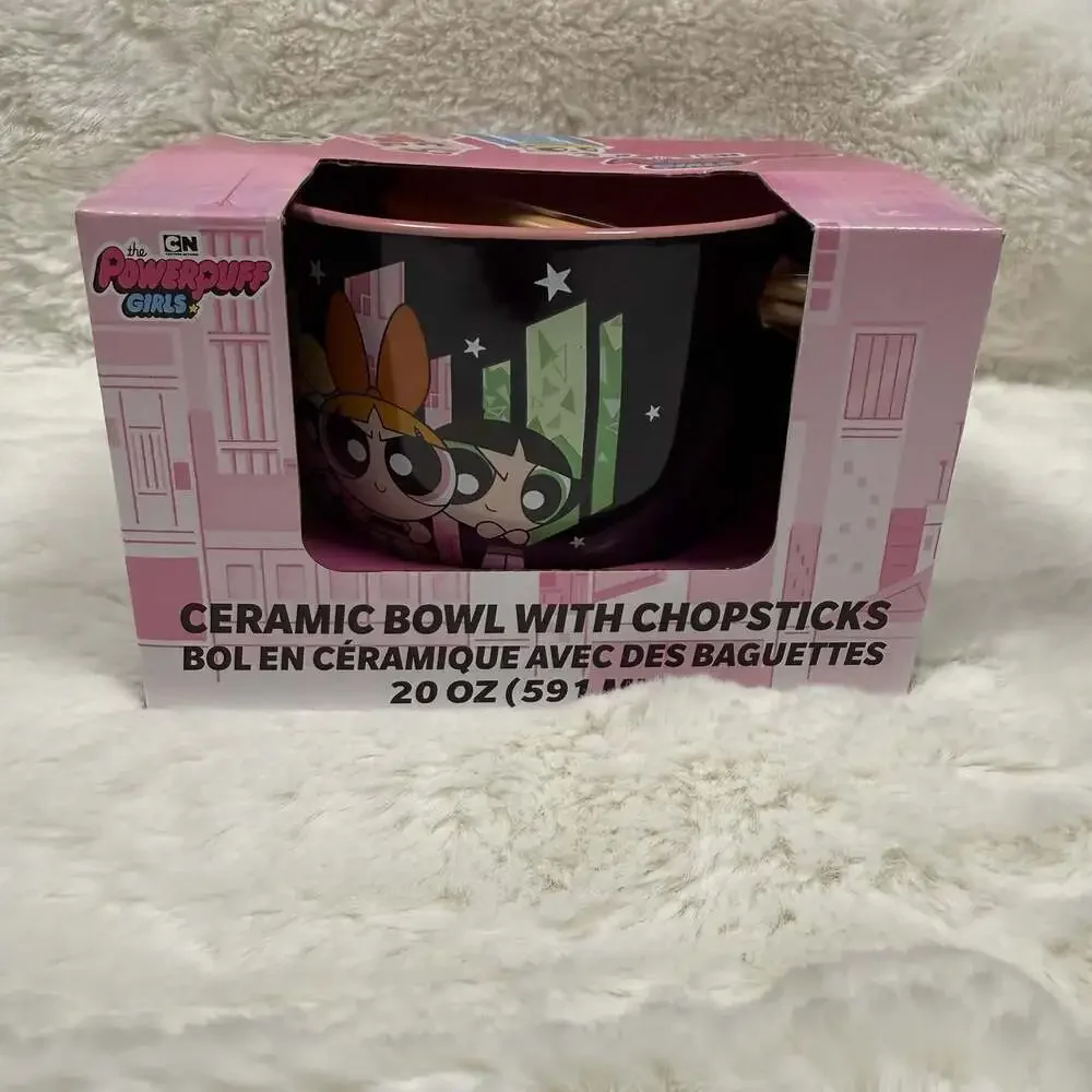 The Powerpuff Girls Ceramic Ramen Bowl with Chopsticks